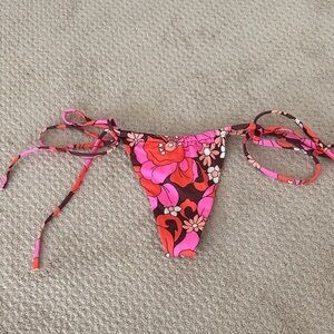 Frankie's Bikinis Pink Floral Bikini Bottom